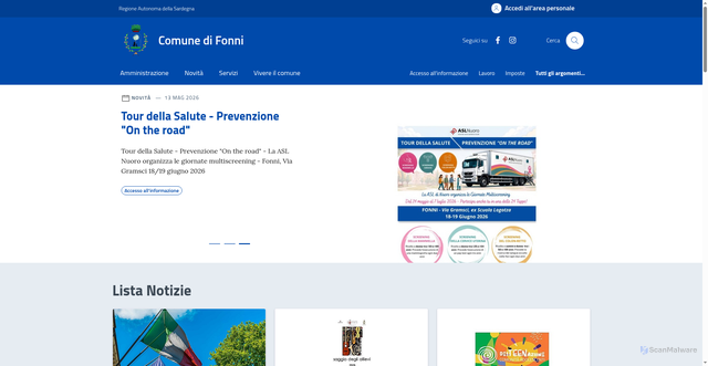 Security scan screenshot of https://www.comune.fonni.nu.it