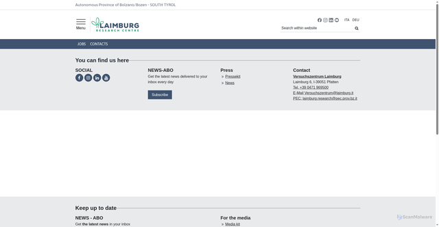 Security scan screenshot of https://www.laimburg.it/