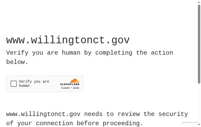 Security scan screenshot of https://www.willingtonct.gov