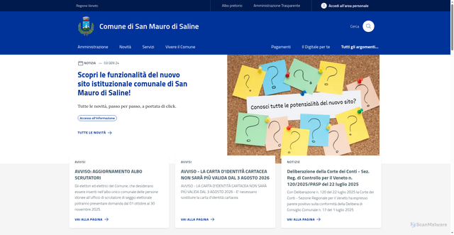 Security scan screenshot of https://www.comune.sanmaurodisaline.vr.it/