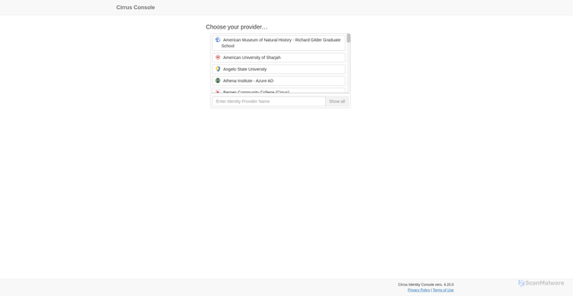Security scan screenshot of https://apps.cirrusidentity.com