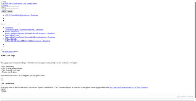 Security scan screenshot of https://my.navy.mil/