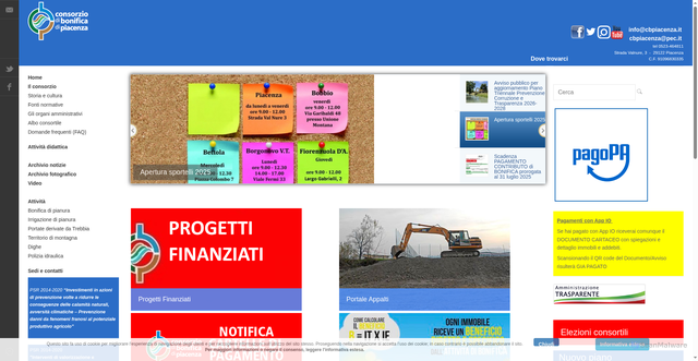 Security scan screenshot of https://www.cbpiacenza.it/index.php?lang=it