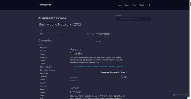 Security scan screenshot of https://1-b3h.pages.dev/awards/best-mobile/?