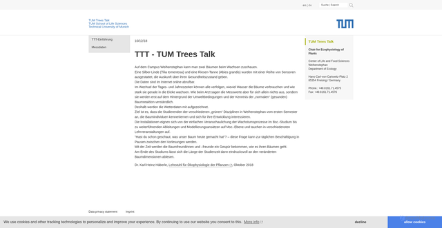 Security scan screenshot of https://www.ttt.wzw.tum.de