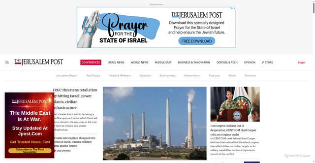 Security scan screenshot of https://www.jpost.com