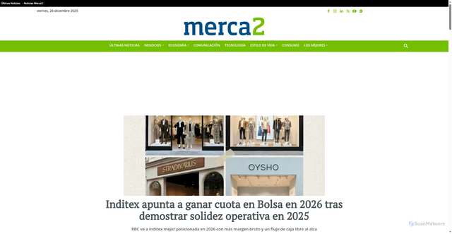 Security scan screenshot of https://merca2.es