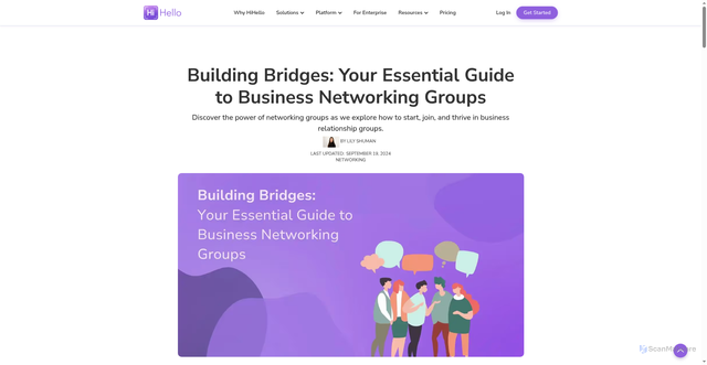 Security scan screenshot of https://www.hihello.com/blog/building-bridges-your-essential-guide-to-business-networking-groups