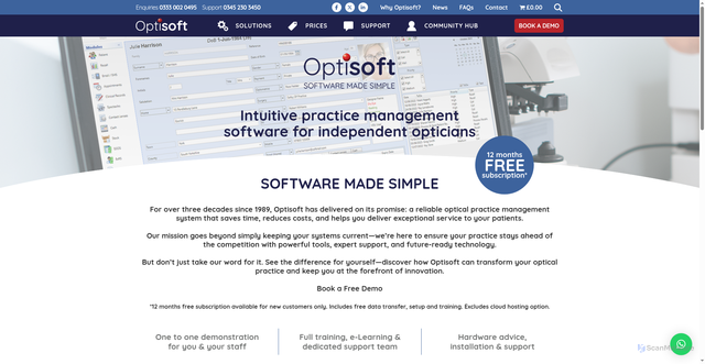Security scan screenshot of https://optisoft.co.uk