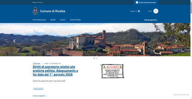 Security scan screenshot of www.comune.rivalba.to.it