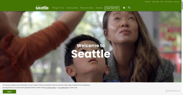 Security scan screenshot of https://visitseattle.org/