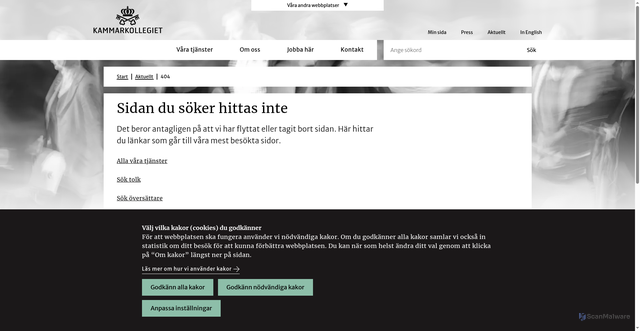 Security scan screenshot of http://www.kammarkollegiet.se/n-mndmyndigheter/skaderegleringsn-mnden