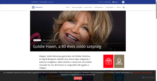 Security scan screenshot of https://mazsihisz.hu/hirek-a-zsido-vilagbol/elet-forma/goldie-hawn-a-80-eves-zsido-szepseg