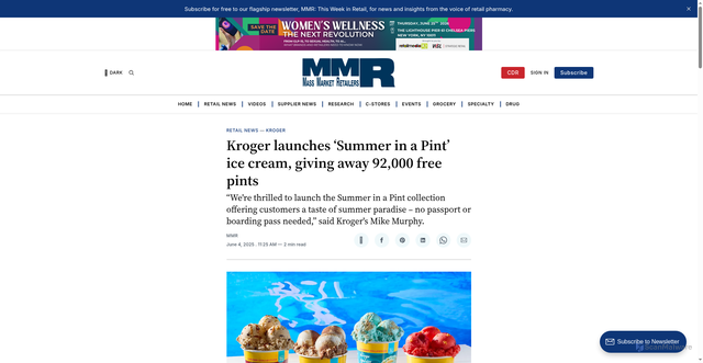 Security scan screenshot of https://massmarketretailers.com/kroger-launches-summer-in-a-pint-ice-cream-giving-away-92-000-free-pints/