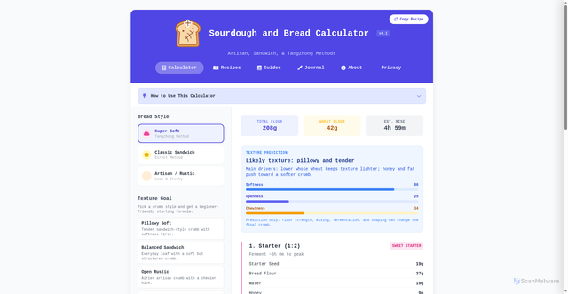 Security scan screenshot of https://sourdough-eep.pages.dev/