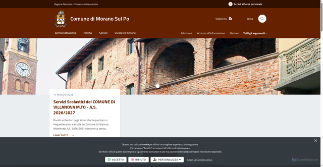 Security scan screenshot of https://www.comune.moranosulpo.al.it