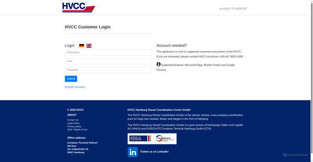 Security scan screenshot of https://hvcc.dakosy.de