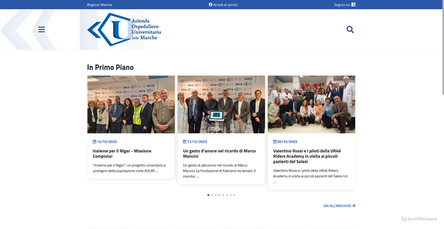 Security scan screenshot of https://portale.ospedaliriuniti.marche.it/