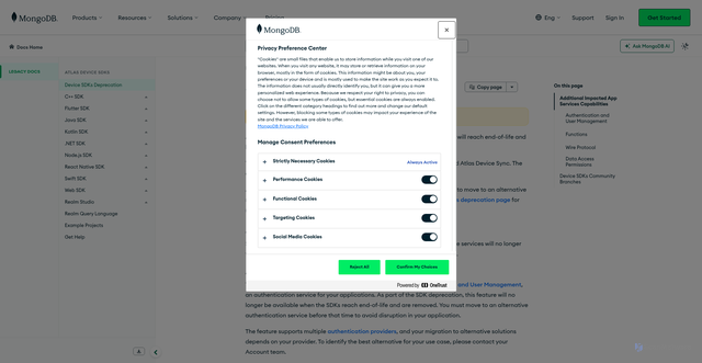 Security scan screenshot of https://realm.io