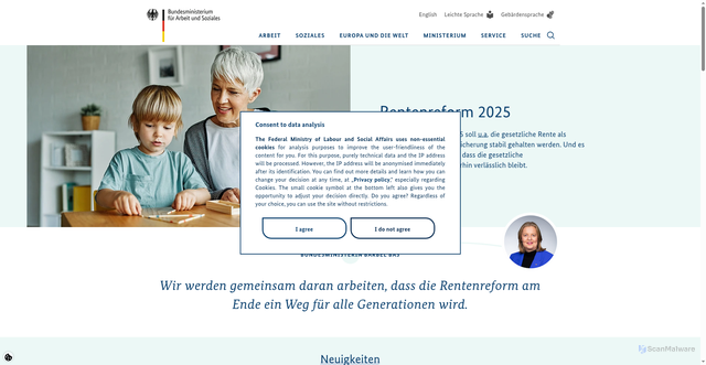 Security scan screenshot of https://www.bmas.de/DE/Startseite/start.html