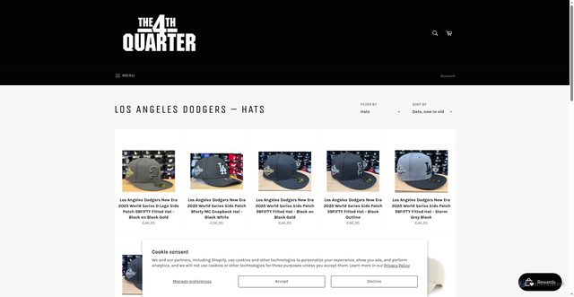 Security scan screenshot of https://www.the4thquartershop.com/collections/los-angeles-dodgers/hats?srsltid=AfmBOopo_q6WK_FTy4Y-Zpxx-6ItWoqyD6D4pby336_Hs93GFXCnGVUw