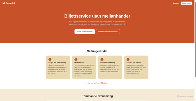 Security scan screenshot of https://comeonin.se