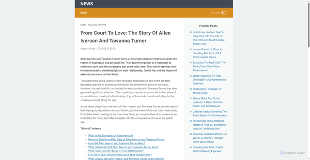 Security scan screenshot of https://learn.trainingsensei.com/finance/from-court-to-love-the-story-of-allen-iverson-and-tawanna-turner.html