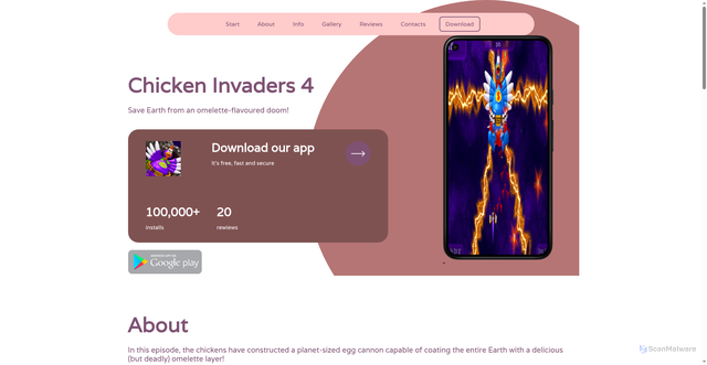 Security scan screenshot of https://chickenluckyjump-zm.website/