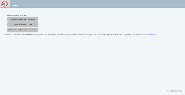 Security scan screenshot of https://bechtel.service-now.com