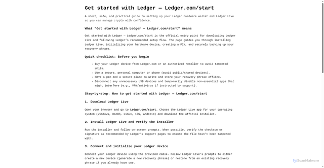 Security scan screenshot of https://get-ledgrcom.pages.dev/