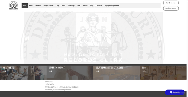 Security scan screenshot of https://www.districtclerkcheyennecountyne.gov/