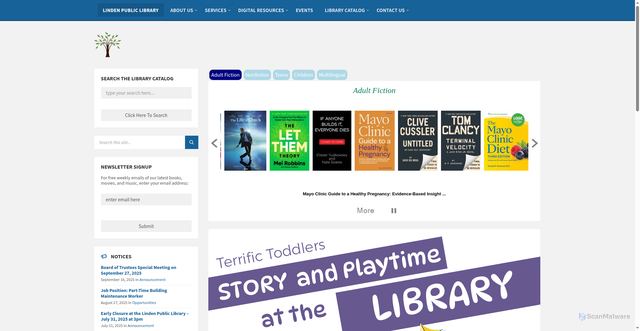 Security scan screenshot of https://lindenlibrary-nj.gov/