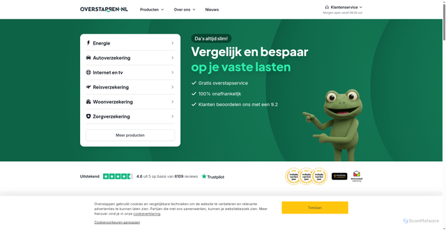 Security scan screenshot of https://www.overstappen.nl