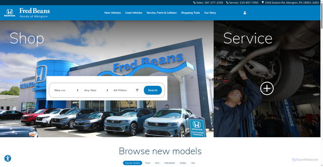 Security scan screenshot of https://www.fredbeanshondaabington.com