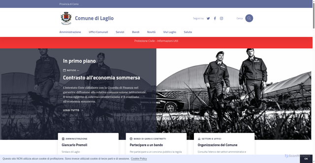 Security scan screenshot of https://www.comune.laglio.co.it