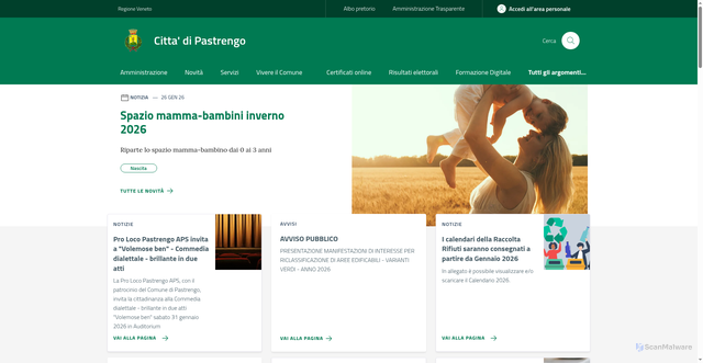 Security scan screenshot of https://www.comune.pastrengo.vr.it/