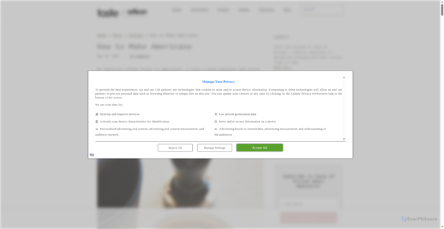 Security scan screenshot of https://tasteofartisan.com/how-to-make-americano/