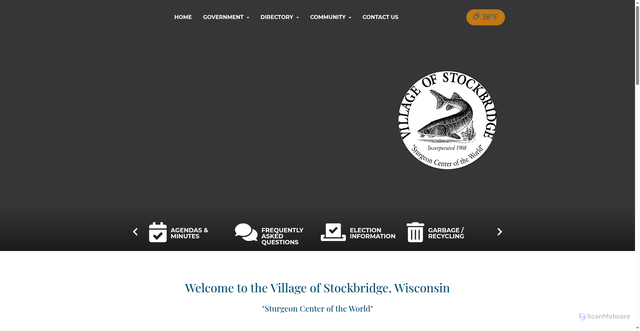 Security scan screenshot of https://villageofstockbridgewi.gov/