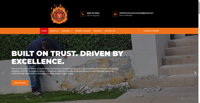 Security scan screenshot of https://thefiremanconstruction.com