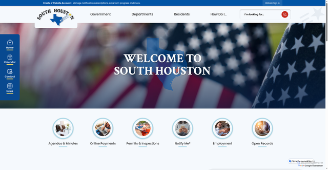 Security scan screenshot of https://southhoustontx.gov/