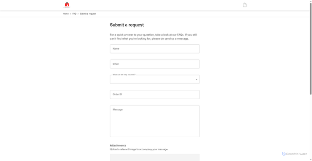 Security scan screenshot of https://asbcrafts.com/faq/request