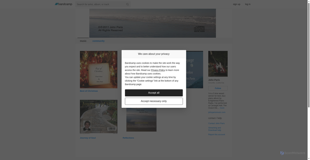 Security scan screenshot of bandcamp.com
