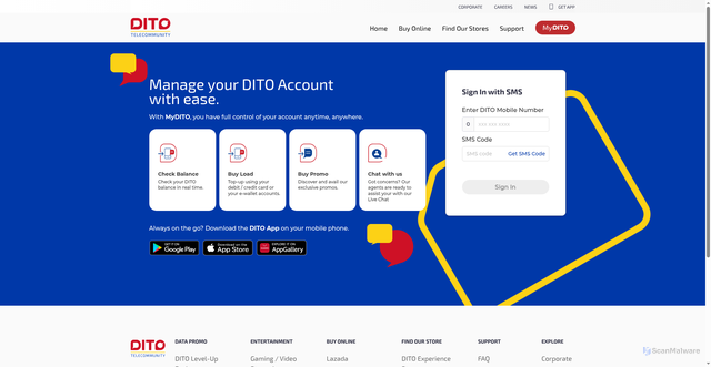 Security scan screenshot of https://digital.dito.ph