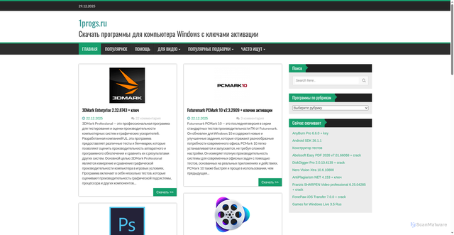 Security scan screenshot of https://1progs.ru