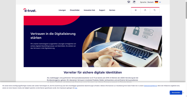 Security scan screenshot of https://www1.d-trust.net