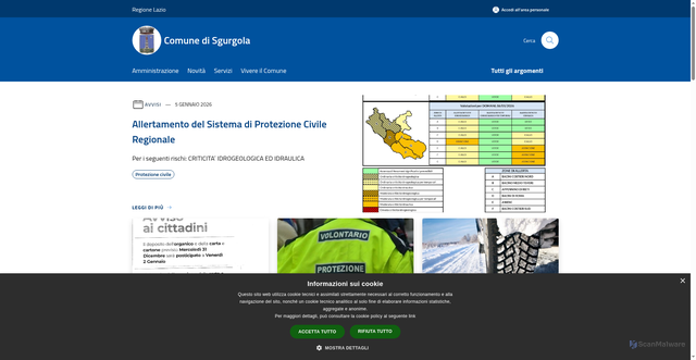 Security scan screenshot of https://www.comune.sgurgola.fr.it/it