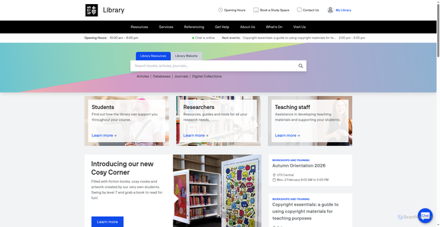 Security scan screenshot of https://lib.uts.edu.au
