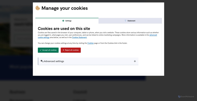 Security scan screenshot of https://www.eastriding.gov.uk/