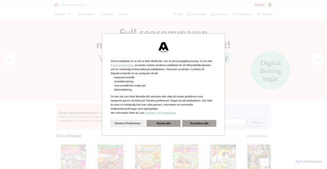 Security scan screenshot of analytics.prenumerera.se