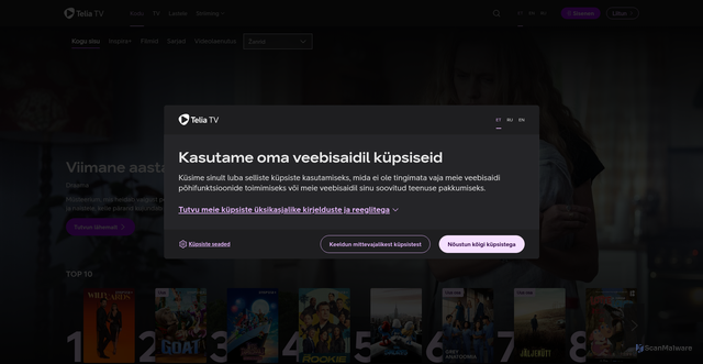 Security scan screenshot of https://teliatv.ee